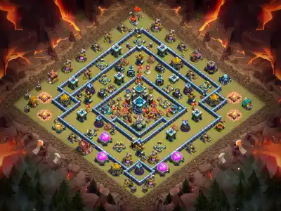 Layout TH13 War Base Anti 3 Star Ring for Clash of Clans
