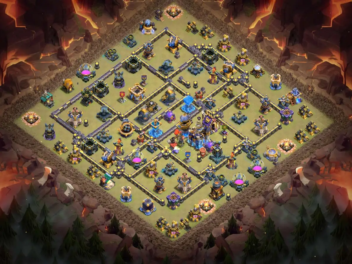 TH18 War Base for Clash of Clans with Tough Town Hall Side