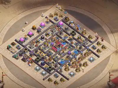 Layout TH18 War Base with Split Compartments and Anti Air Core