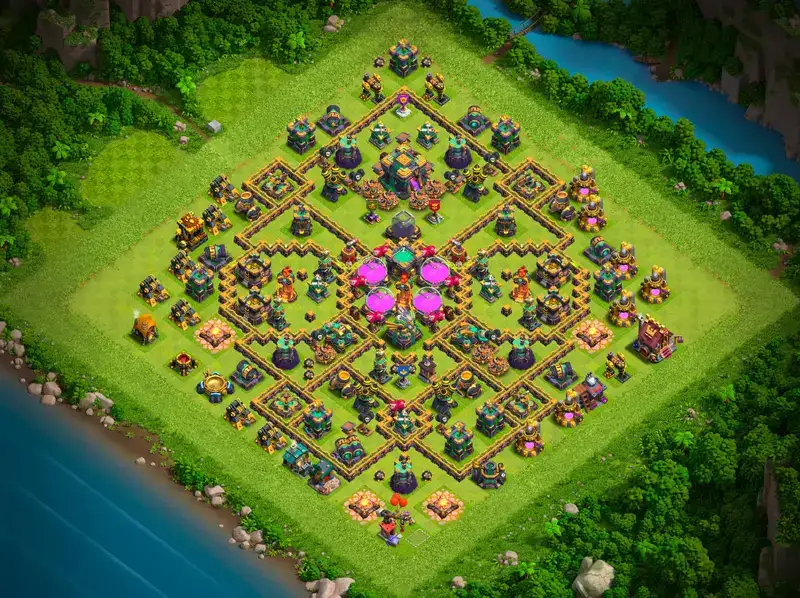TH14 Farming Base Anti 3 Star Layout with Copy Link