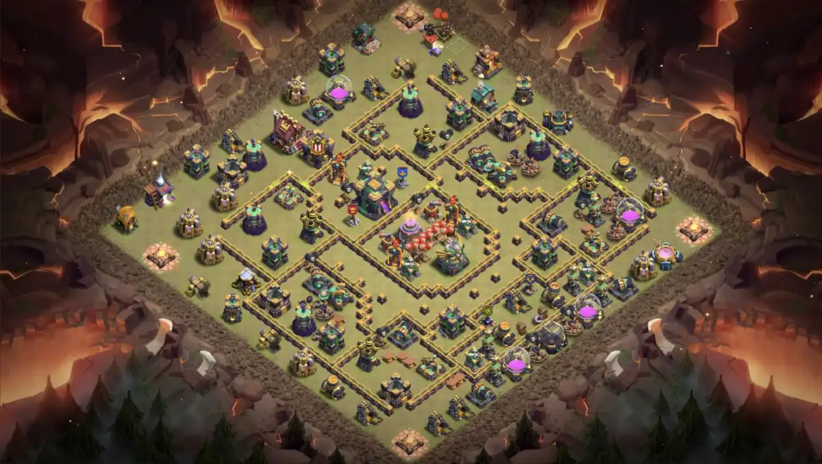 TH14 War Base Anti 3 Star for Clash of Clans Copy Link