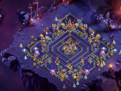 Layout TH18 Diamond Ring War Base with Centralized Town Hall