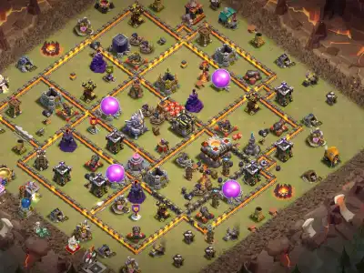 Layout TH11 War Base with Split Core Anti 3 Star Design