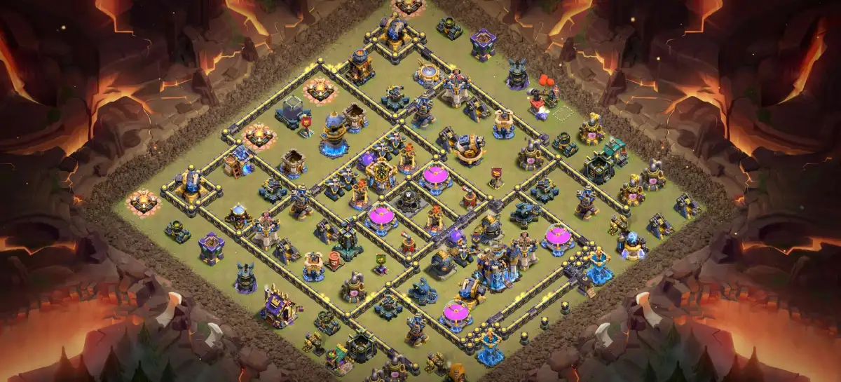 TH18 War Base Anti 2 Star Ring Layout with Copy Link