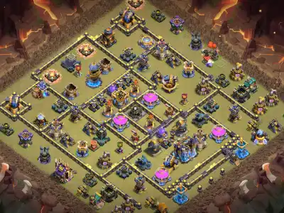 Layout TH18 War Base Anti 2 Star Ring Layout with Copy Link