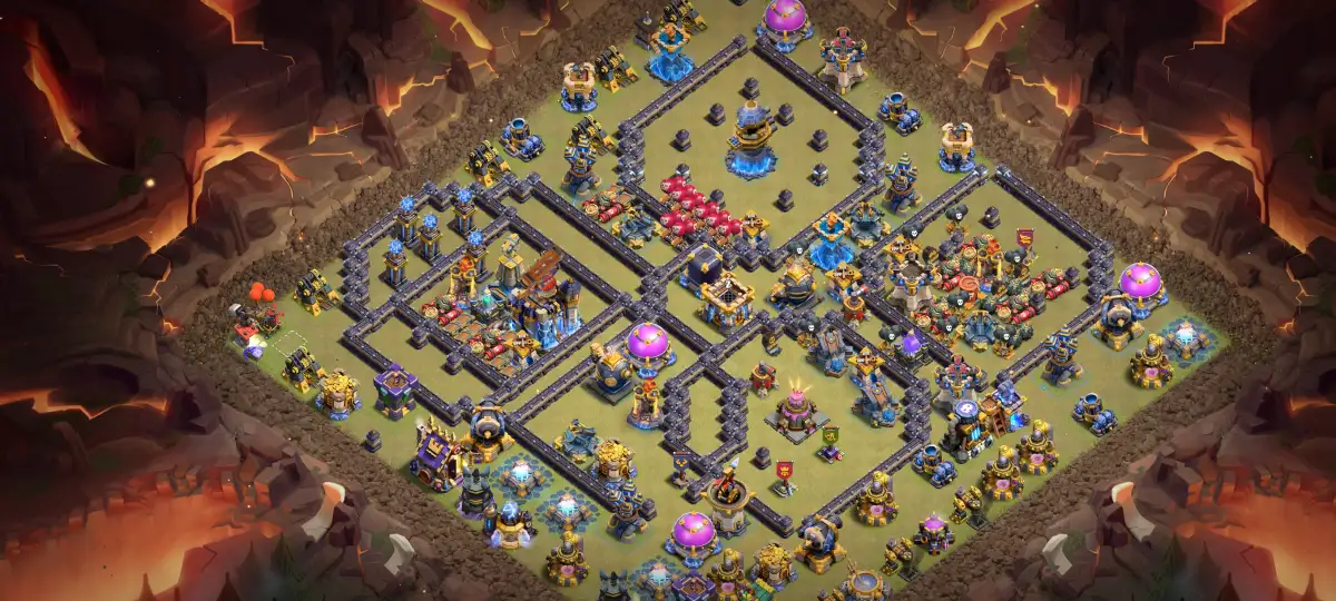 TH18 War Base with Split Core and Anti 3 Star Pathing