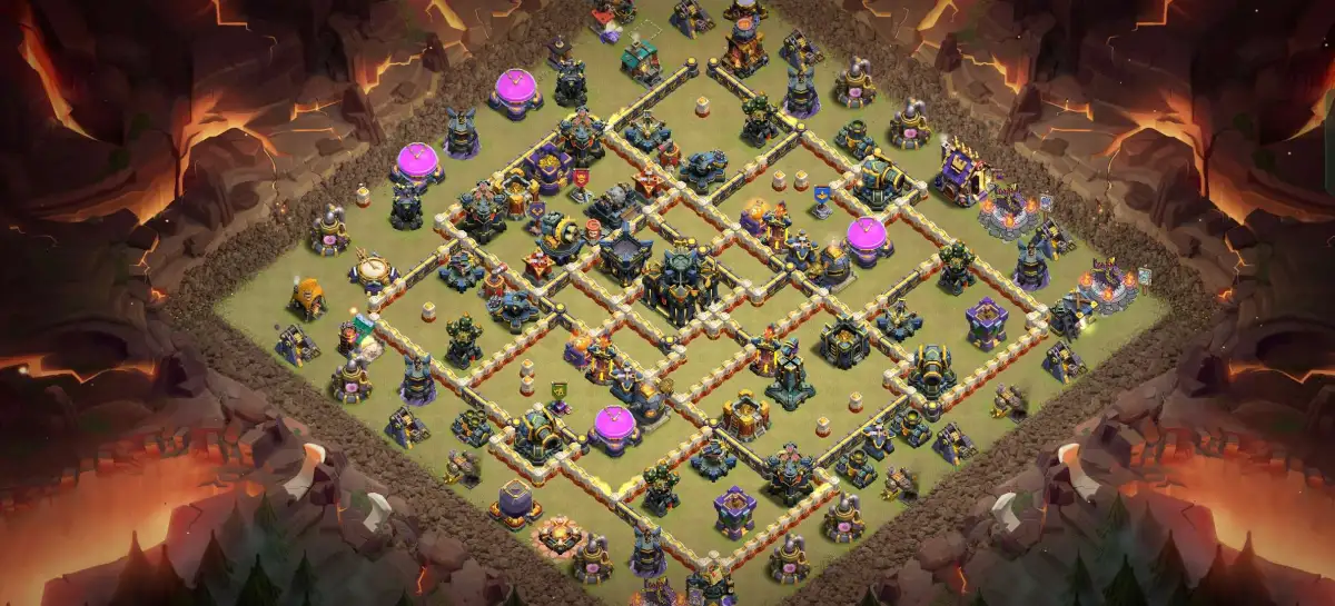 TH17 War Base Anti 2 Star Ring Layout with Copy Link