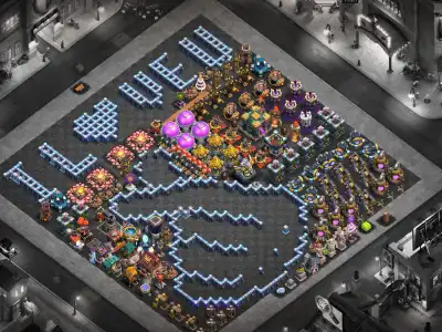 Layout TH14 Like Button Troll Base for Clash of Clans