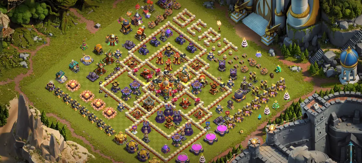 TH16 Anti 2 Star War Base Layout for Clash of Clans