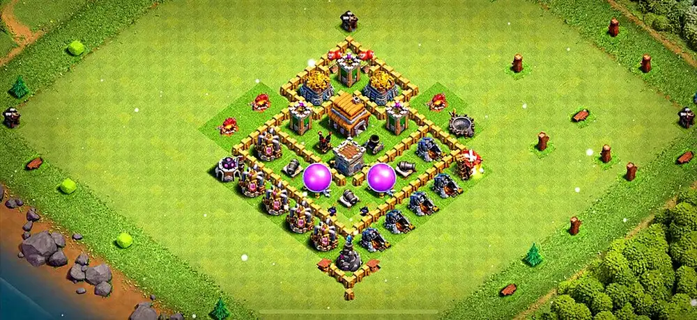 Layout Improved TH5 Defense Coc Layout | Hybrid Ambush