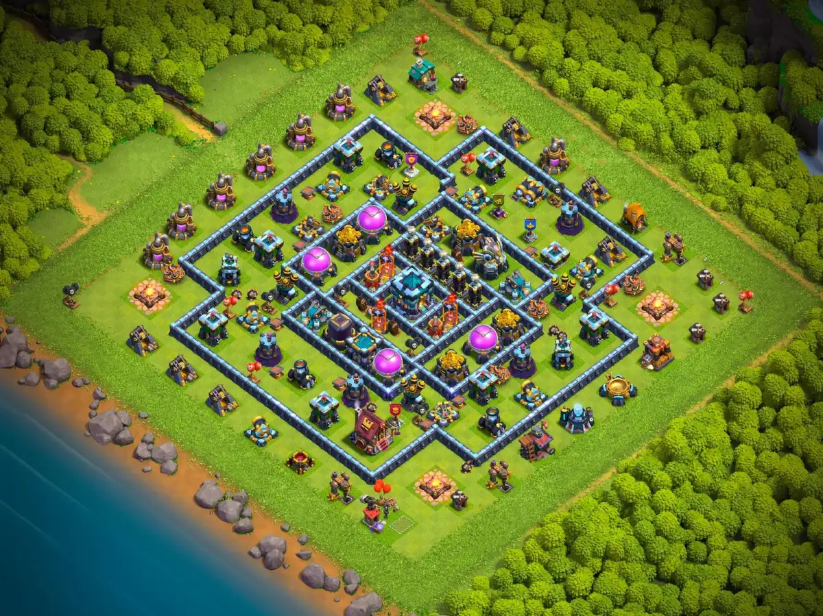 TH13 Farming Base Anti 3 Star Layout with Safe Core Loot