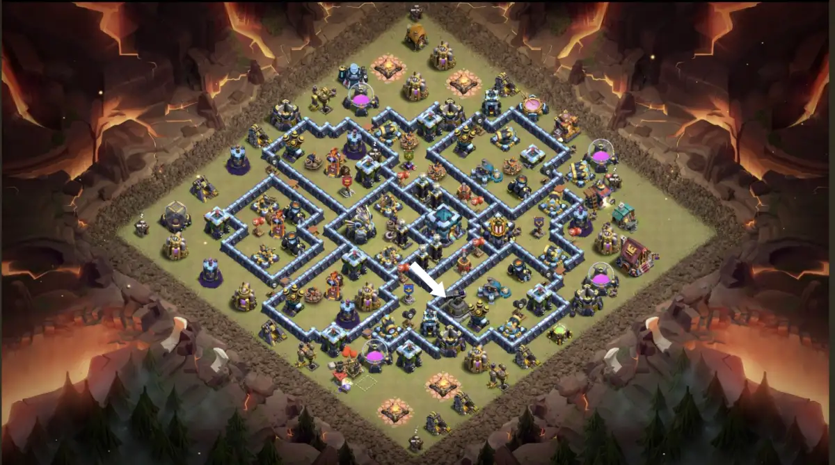 TH13 War Base for Clash of Clans Anti 3 Star Copy Link