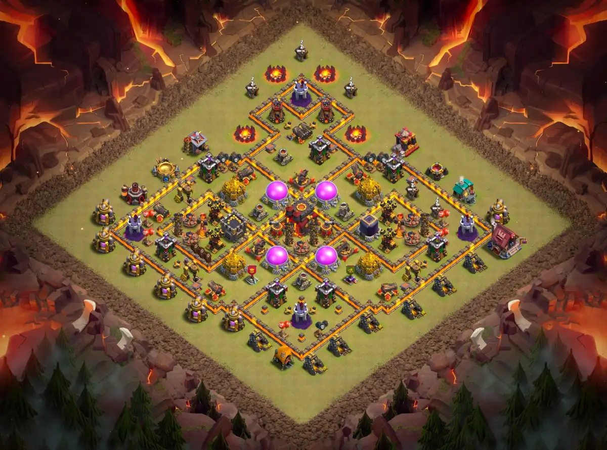 TH10 War Base Anti 3 Star Ring Style Copy Layout