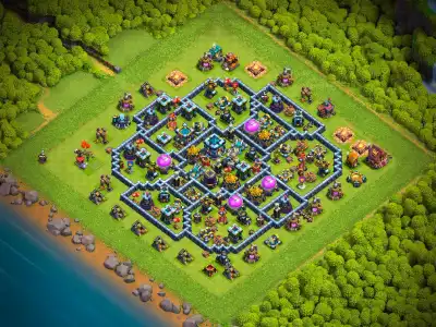 Layout TH13 Anti 2 Star Hybrid Base Layout for Clash of Clans