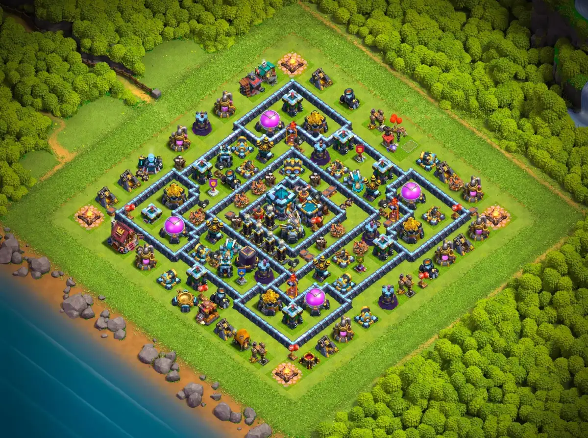 TH13 Hybrid Base Layout for Clash of Clans Anti 2 Star