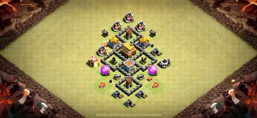Layout Dominant TH4 War Coc Layout | Anti Everything I am beginner 