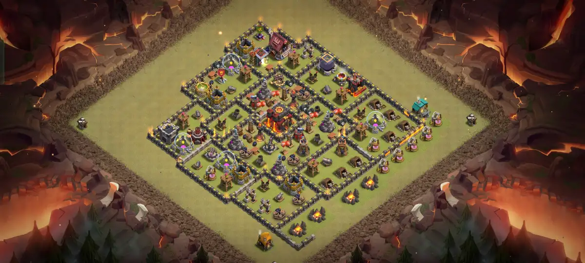 TH10 War Base Anti 2 Star Layout for Clash of Clans