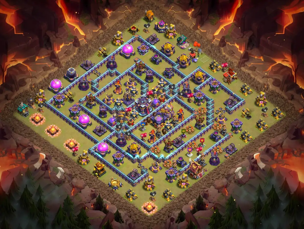 TH15 War Base Anti 3 Star Ring Layout with Copy Link