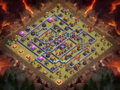 Layout TH15 War Base Anti 3 Star Ring Layout with Copy Link