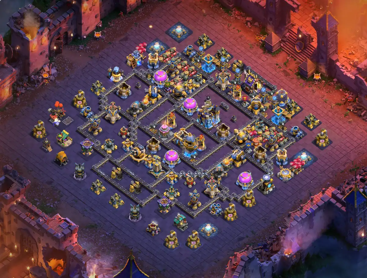 TH18 War Base Anti 3 Star Layout for Clash of Clans