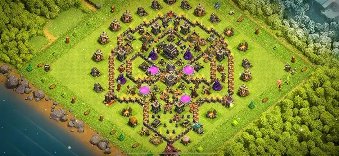 Layout Updated TH9 Troll / Funny Coc Layout | Skull Shape 2026