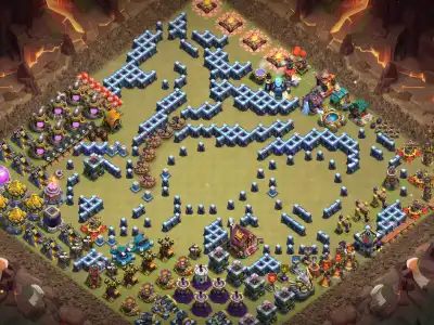 Layout TH14 Troll Funny War Badr Base for CoC Copy Link