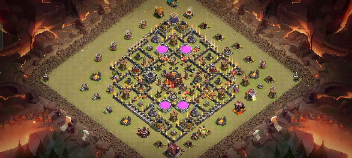 TH10 Anti 2 Star Hybrid Base Layout with Safe Town Hall