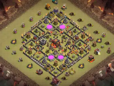 Layout TH10 Anti 2 Star Hybrid Base Layout with Safe Town Hall