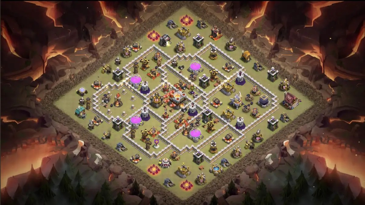 TH11 War Base for Clash of Clans Anti 3 Star Copy Link