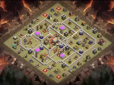 Layout TH11 War Base for Clash of Clans Anti 3 Star Copy Link