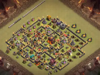 Layout TH10 War Base Anti Air Anti Everything Copy Link