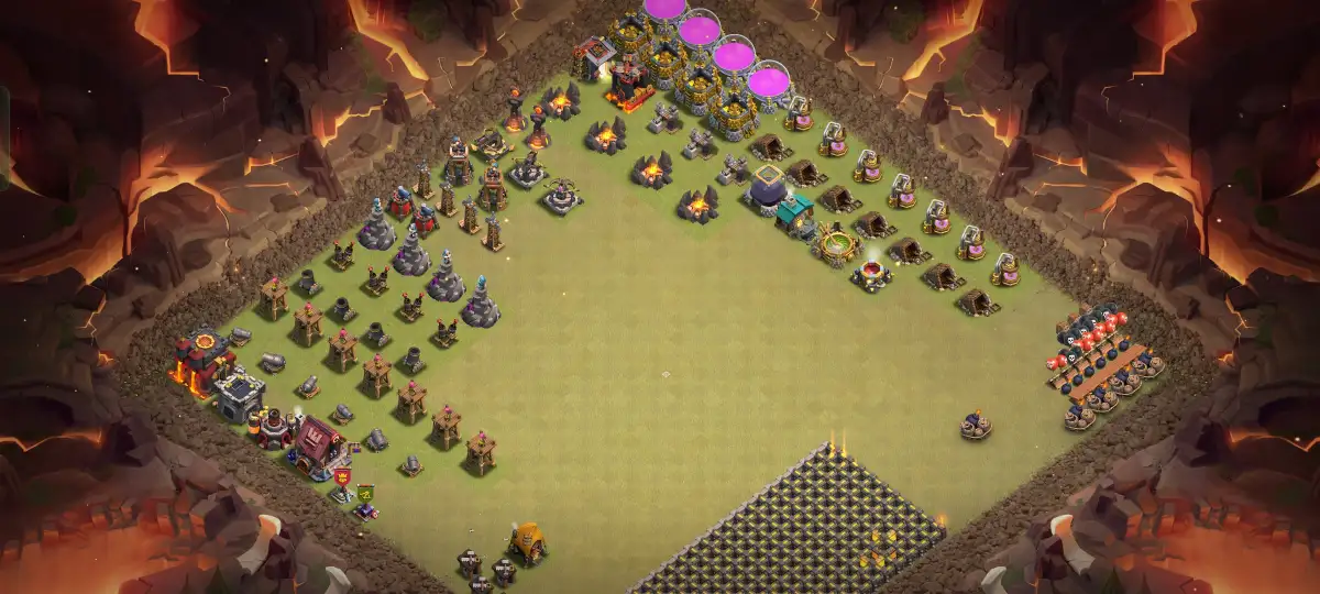 TH10 War Base Anti 3 Star Hybrid for Clash of Clans