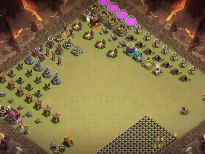 Layout TH10 War Base Anti 3 Star Hybrid for Clash of Clans