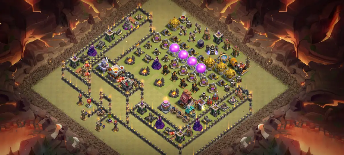 TH11 Troll Base Layout with Open Loot Trap Copy Link