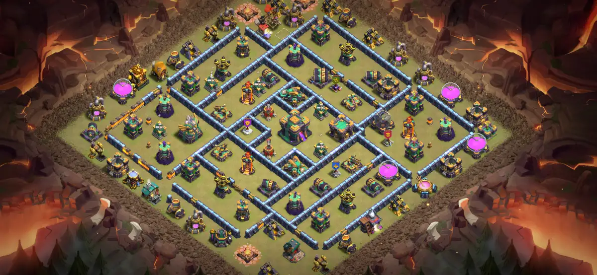 TH14 War Base Anti 2 Star Layout for Clash of Clans