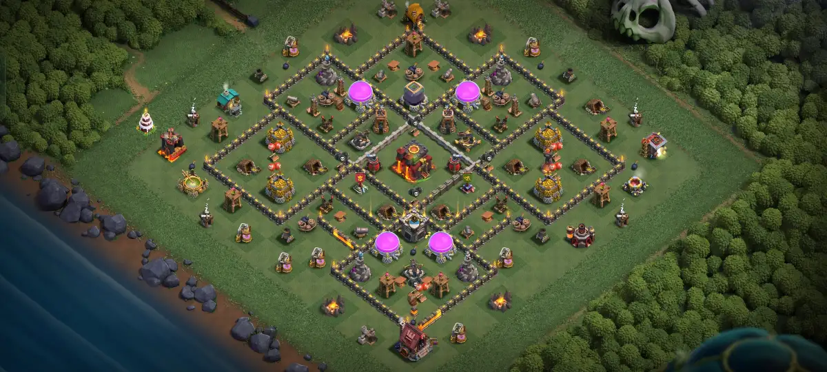 TH10 Anti 2 Star War Base Layout for Clash of Clans