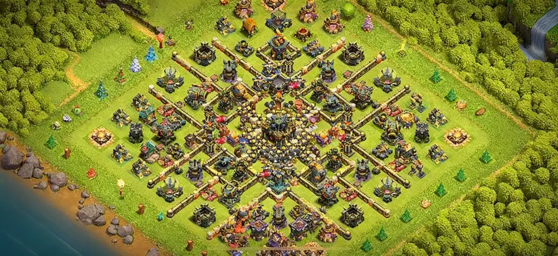 Layout Optimized TH17 Defense Coc Layout | Anti Everything Golden Age