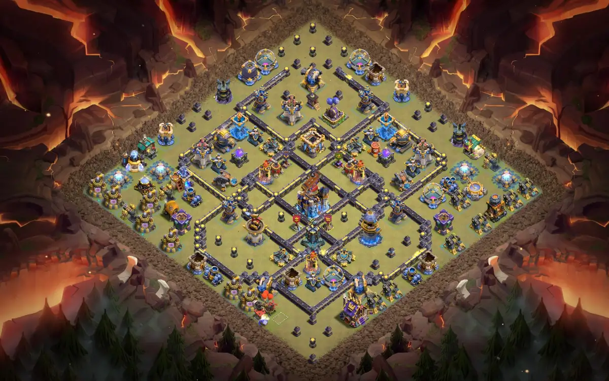 TH18 Legend League Base Anti Air vs Electro Dragon