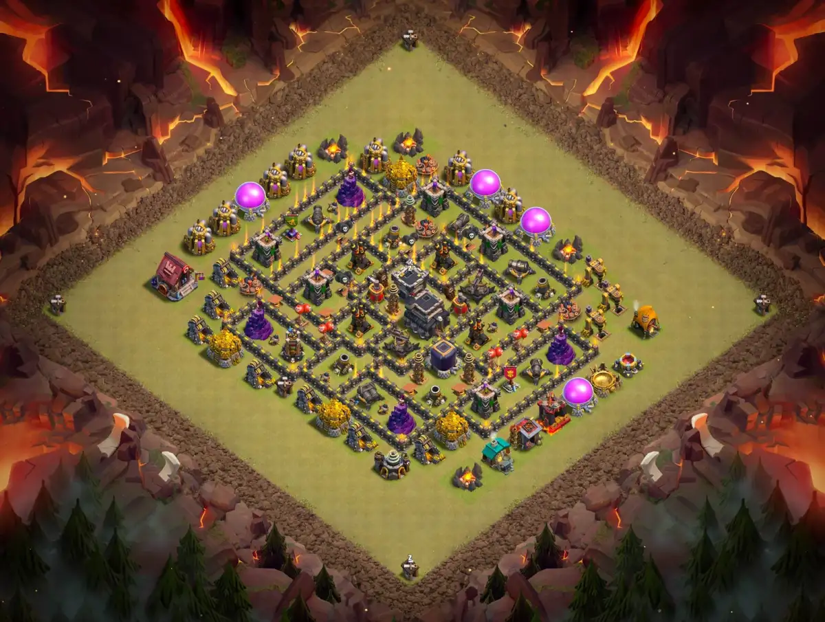 TH9 War Base Anti 3 Star Layout for Clash of Clans