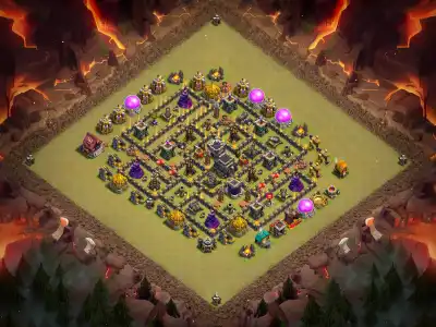 Layout TH9 War Base Anti 3 Star Layout for Clash of Clans