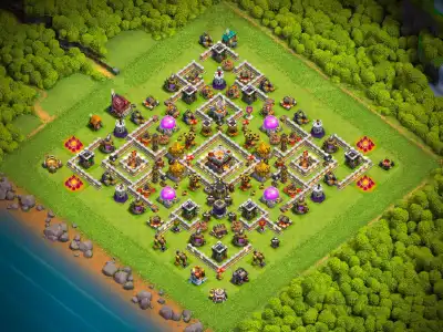 Layout TH11 Farming Base Copy Link | Safe Loot Clash of Clans