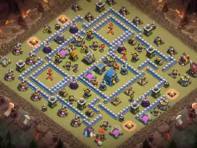 Layout TH12 War Base for Clash of Clans Anti Electro Dragon