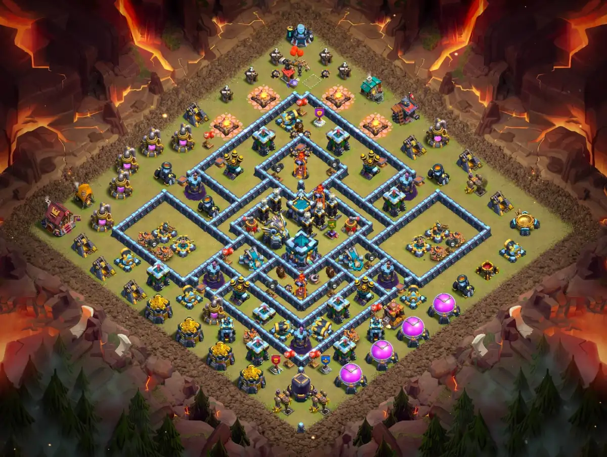 TH13 War Base Anti 3 Star with Copy Link for Clash of Clans