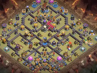 Layout TH18 War Base Anti 2 Star Layout for Clash of Clans