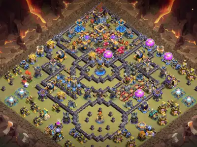 Layout TH18 War Base with Deep Core and Offset Town Hall
