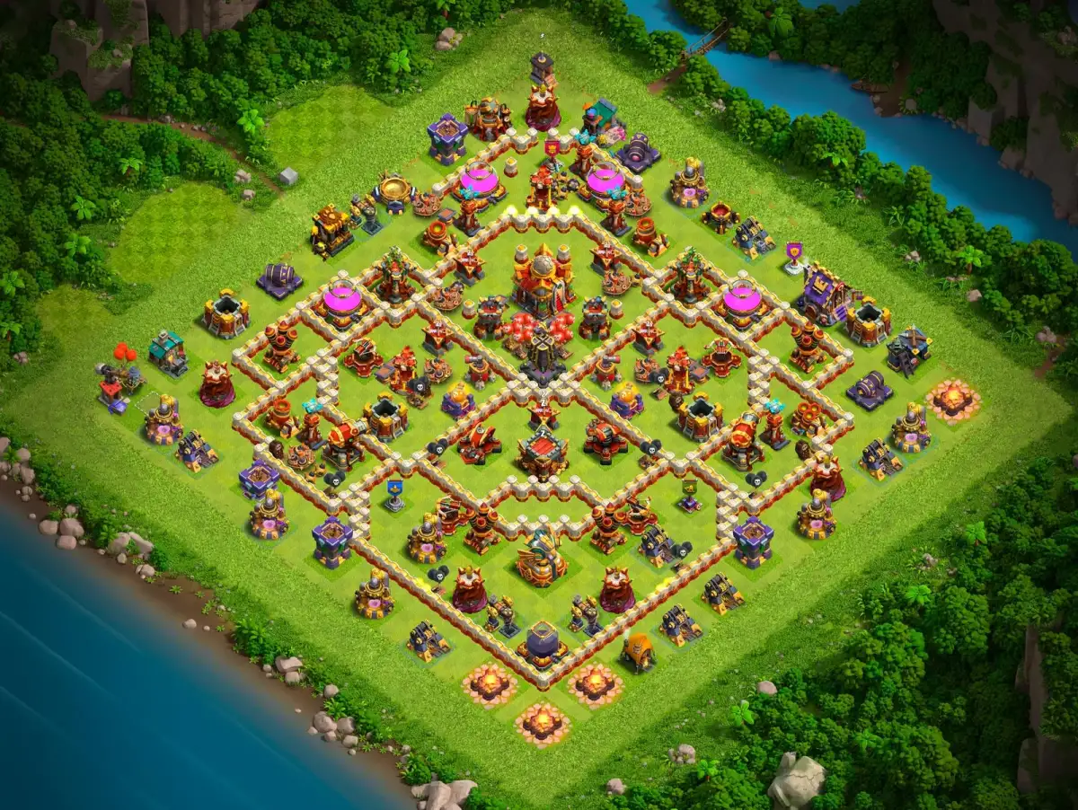 TH16 Anti 2 Star Hybrid Base Layout for War and Farming