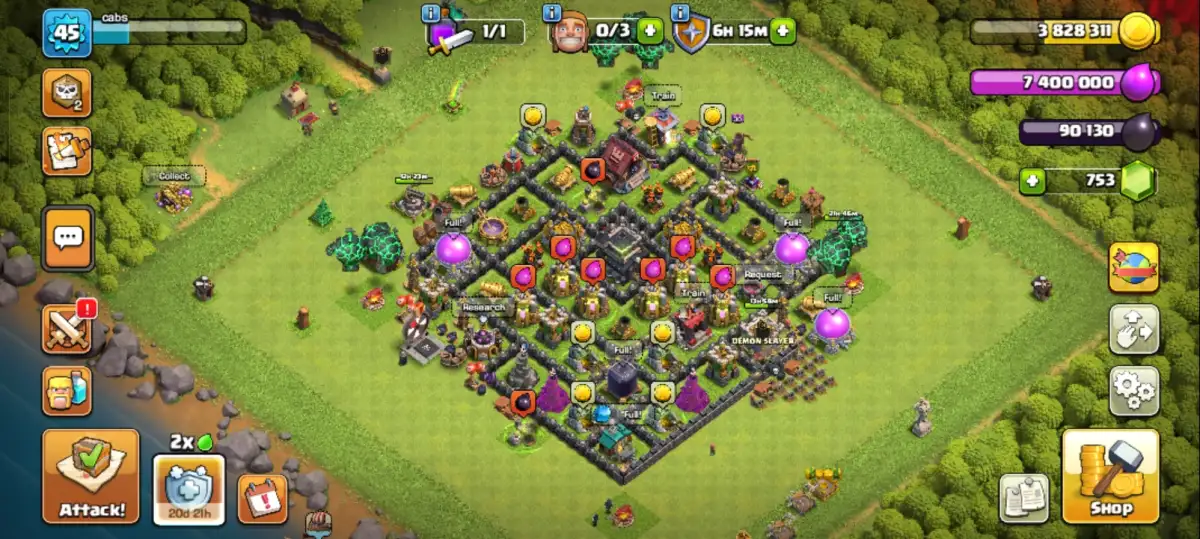 TH9 War Base with Central Core and Offset Town Hall