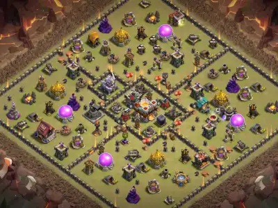 Layout TH11 Defense Base Link for War Badr and Anti 2 Star