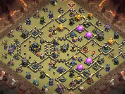 Layout TH17 War Base with Tough Core and Split Town Hall Side