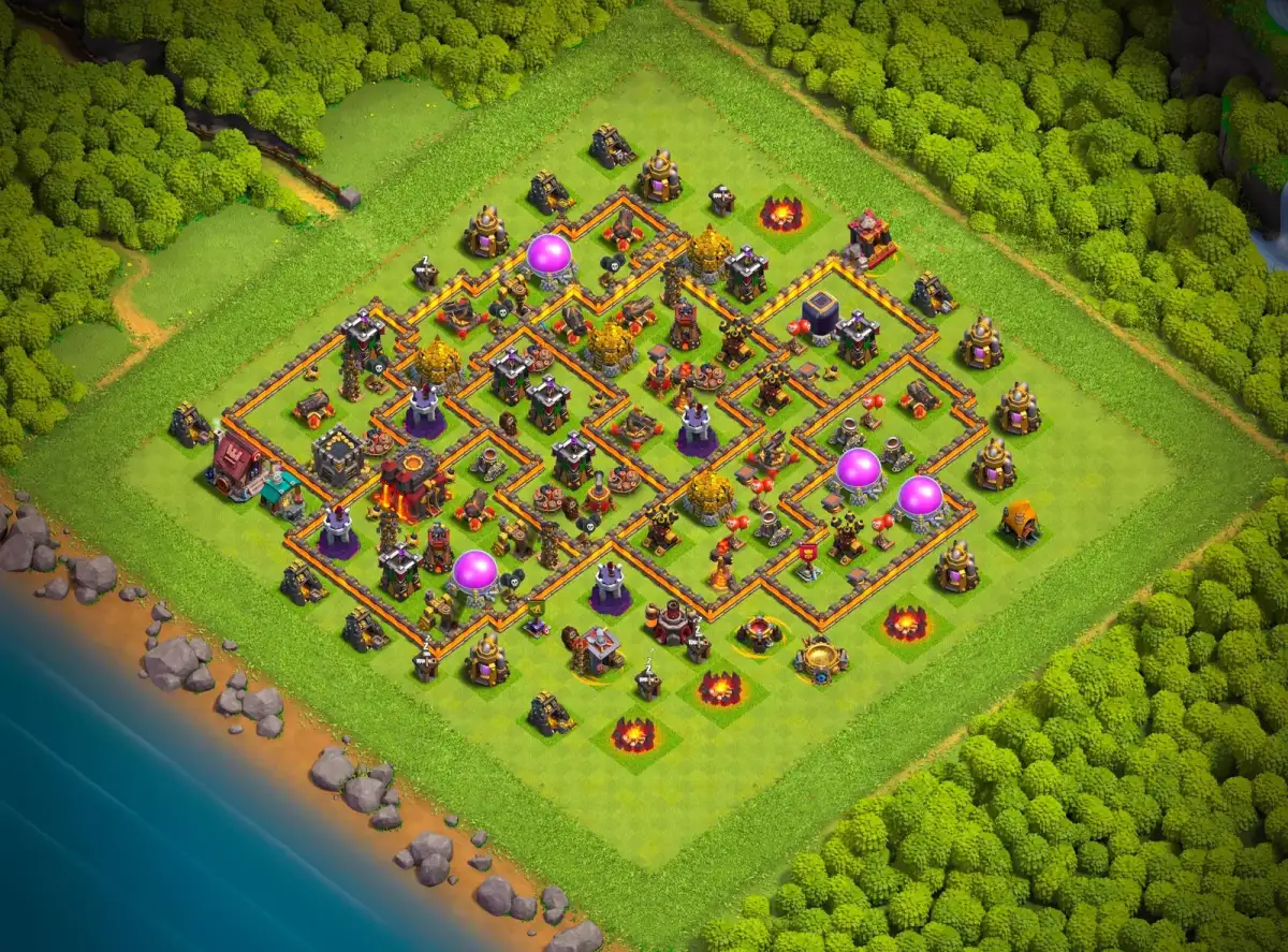 TH10 Defense Base Layout for Clash of Clans Copy Link